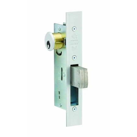 Adams Rite ANSI Size MS Deadlock Flat Faceplate 1-1/2" Straight Bolt Clear Anodized Aluminum MS1850SN410628